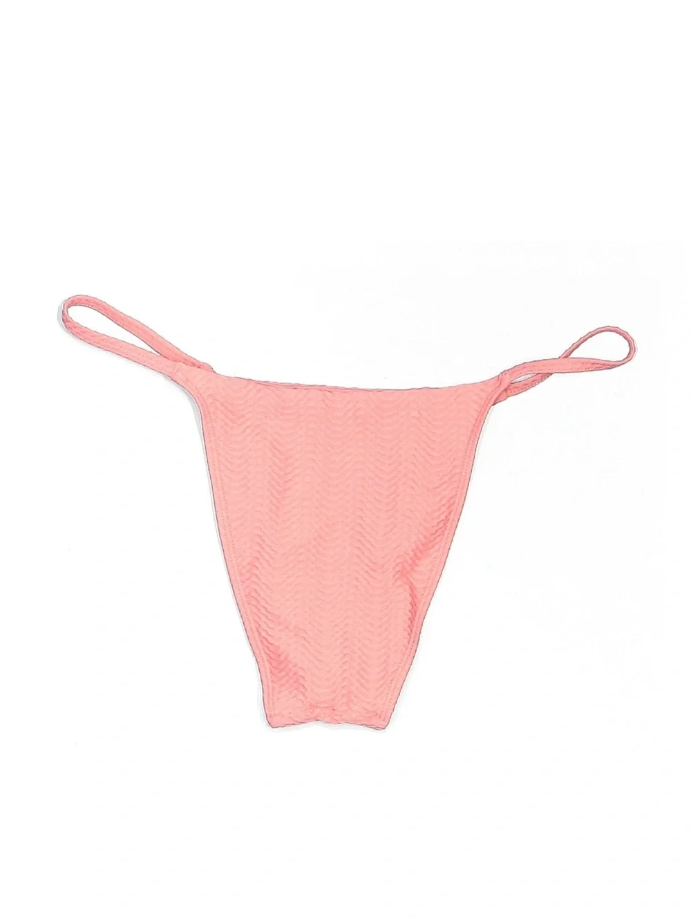 Monday Swimwear | Coral Pink Textured Zigzag Bikini Set | Top S / Bottom M